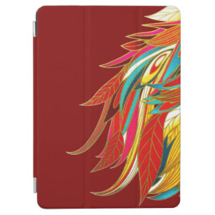 Farbenfrohe exotische Tribal Federn Rot iPad Air Hülle