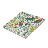 Farbenfrohe exotische Vögel und Blume Muster Fliese (Seite)