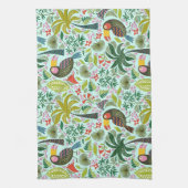 Farbenfrohe exotische Vögel und Blume Muster Geschirrtuch (Vertikal)