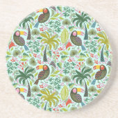 Farbenfrohe exotische Vögel und Blume Muster Untersetzer (Vorne)
