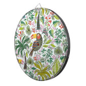Farbenfrohe exotische Vogelmuster und Blume Dartscheibe (Vorderseite rechts)