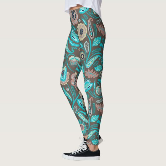 Farbenfrohe exotische Volksmuster Leggings (Links)