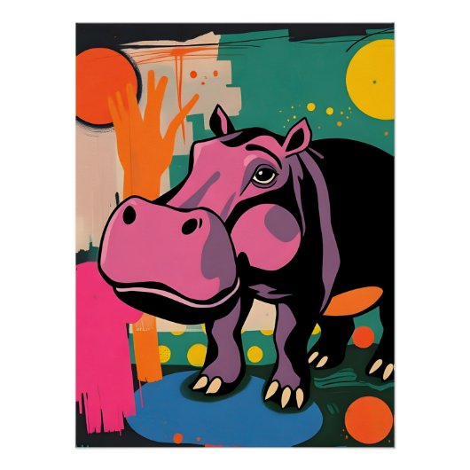 Farbenfrohe, expressionistische Tierart-Poster Poster (Vorderseite)