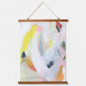 Farbenfrohe expressive Abstrakte Malerei Kunst Wandteppich Mit Holzrahmen (Vorderseite)