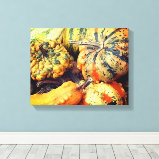 Farbenfrohe Extravagante Waren Nah Leinwanddruck (Insitu (Holzboden))