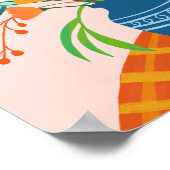 Farbenfrohe Exuberant Floral Bouquet Illustration  Poster (Ecke)