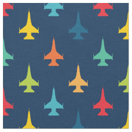 Farbenfrohe F-16 Viper Fighter Jet Muster Primarie Stoff