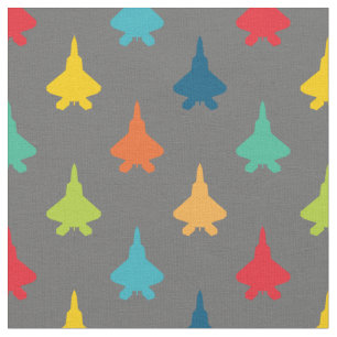 Farbenfrohe F-22 Raptor Fighter Jet Muster Primari Stoff