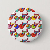 farbenfrohe Fahrräder Button (Vorderseite)