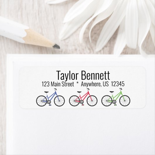 Farbenfrohe Fahrräder Custom Rücksendeadressen-Auf (Insitu)