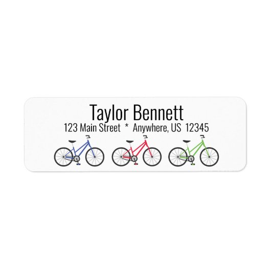 Farbenfrohe Fahrräder Custom Rücksendeadressen-Auf (Vorne)