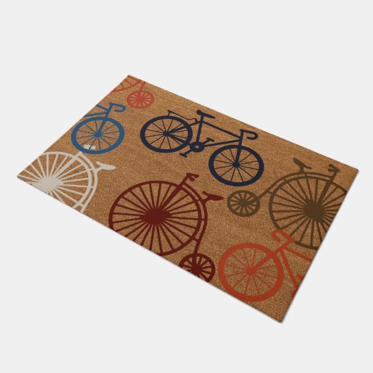 Farbenfrohe Fahrräder Doormat | Alkoholische Doorm Fußmatte (Schrägansicht)