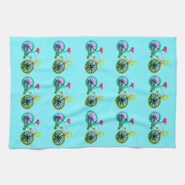 Farbenfrohe Fahrräder Fahrräder Fahrrad Blue 4Bren Geschirrtuch