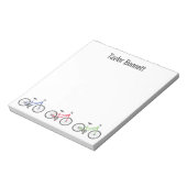 Farbenfrohe Fahrräder mit Personalisiertem Notepad Notizblock (Rotiert)