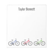 Farbenfrohe Fahrräder mit Personalisiertem Notepad Notizblock (Vorderseite)