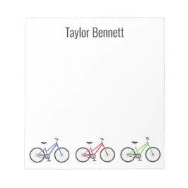 Farbenfrohe Fahrräder mit Personalisiertem Notepad Notizblock