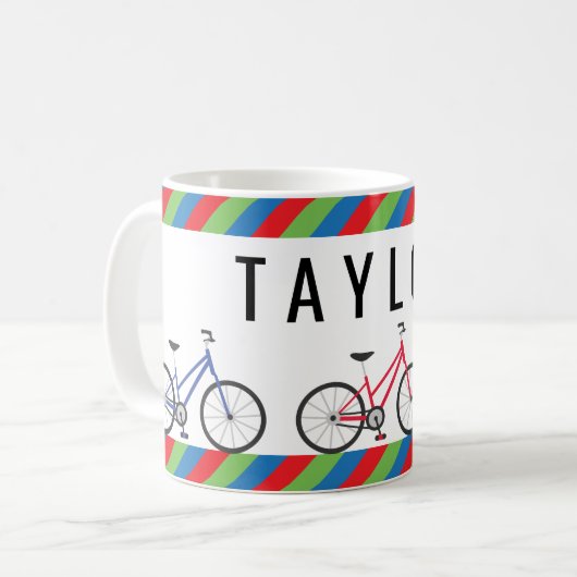 Farbenfrohe Fahrräder nach Maß Kaffeetasse (Vorderseite Links)