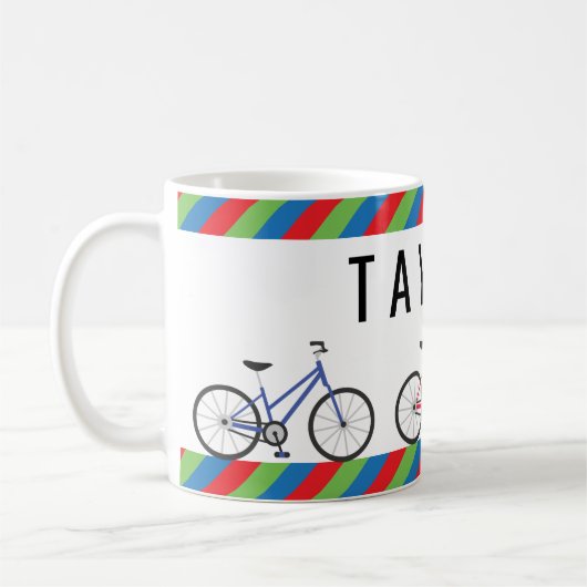 Farbenfrohe Fahrräder nach Maß Kaffeetasse (Links)
