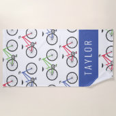 Farbenfrohe Fahrräder Personalisiert Strandhandtuc Strandtuch (Vorderseite)