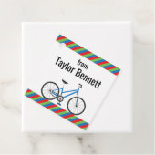 Farbenfrohe Fahrräder Personalisierte Gefallen ode Geschenkanhänger (Beispiel)