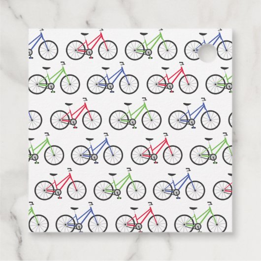 Farbenfrohe Fahrräder Personalisierte Gefallen ode Geschenkanhänger (Rückseite)