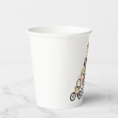 Farbenfrohe Fahrräder Weihnachtsbaum Pappbecher (Rechts)