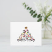 Farbenfrohe Fahrräder Weihnachtsbaum Postkarte (Stehend Vorderseite)