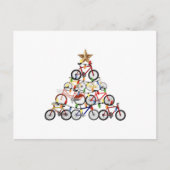 Farbenfrohe Fahrräder Weihnachtsbaum Postkarte (Vorderseite)
