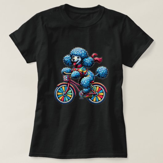 Farbenfrohe Fahrradfahrer Dog Welpe Lover Cyc T-Shirt (Design vorne)