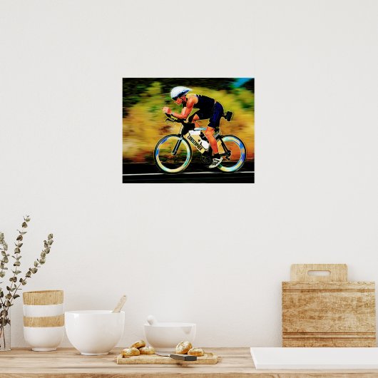 Farbenfrohe Fahrradfahrer mit Ihrem persönlichen N Poster (Küche)