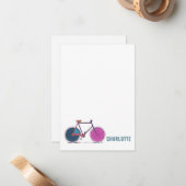 Farbenfrohe Fahrradkunst Zeichnend Personalisierte Mitteilungskarte (Vorderseite/Rückseite Beispiel)