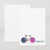 Farbenfrohe Fahrradkunst Zeichnend Personalisierte Mitteilungskarte (Vorne/Hinten)
