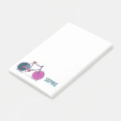 Farbenfrohe Fahrradlinie Zeichnend Personalisierte Post-it Klebezettel (angewinkelt)