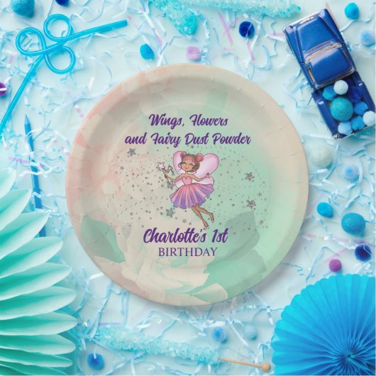 Farbenfrohe Fairy Birthday Pappteller (Party)