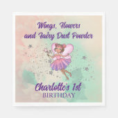 Farbenfrohe Fairy Birthday Serviette (Vorderseite)