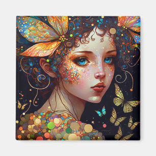Farbenfrohe Fairy Butterfells Fantasy Art Magnet