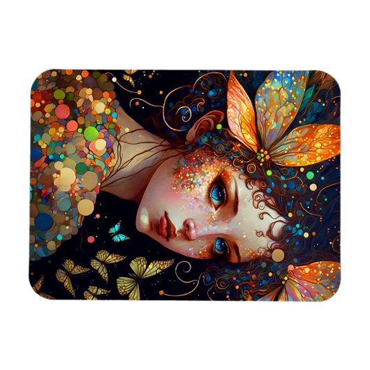 Farbenfrohe Fairy Butterfells Fantasy Art Magnet (Horizontal)