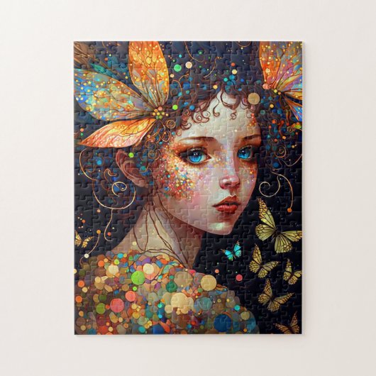 Farbenfrohe Fairy Butterfells Fantasy Art Puzzle (Vertikal)