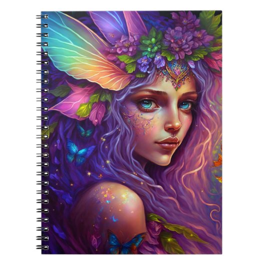 Farbenfrohe Fairy Fantasy Art Notebook Notizblock (Vorderseite)