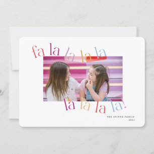 Farbenfrohe Falala Waves Weihnachtskarte Einladung