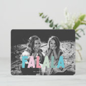 Farbenfrohe FALALA Weihnachtskarte Feiertagskarte (Stehend Vorderseite)