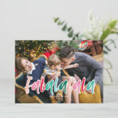Farbenfrohe Falalalala Ferienkarte Feiertagskarte (Stehend Vorderseite)