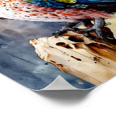 Farbenfrohe Falcon Watercolor Poster (Ecke)