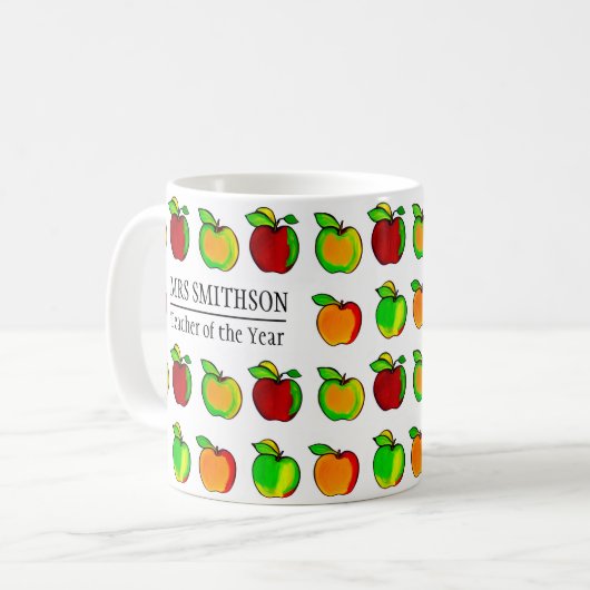 Farbenfrohe Fall Apple Muster Niedliche Geschenke Kaffeetasse (Vorderseite Links)
