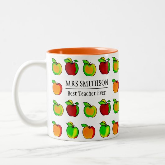 Farbenfrohe Fall Apple Muster Niedliche Geschenke Zweifarbige Tasse (Links)