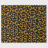 Farbenfrohe Fall Aspen Blätter über schwarzen Jede Geschenkpapier (Flach)