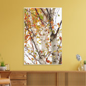 Farbenfrohe Fall Birch Bäume Orangefarbene, gelbe  Leinwanddruck (Insitu (Wohnzimmer))