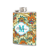 Farbenfrohe Fall Floral Muster Personalisiert Flachmann (Links)