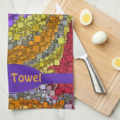 Farbenfrohe Fall Geometrie Abstrakte Kunst Geschirrtuch (Viertel Falte)