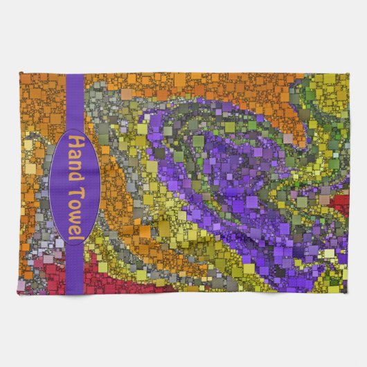 Farbenfrohe Fall Geometrie Abstrakte Kunst Geschirrtuch (Horizontal)